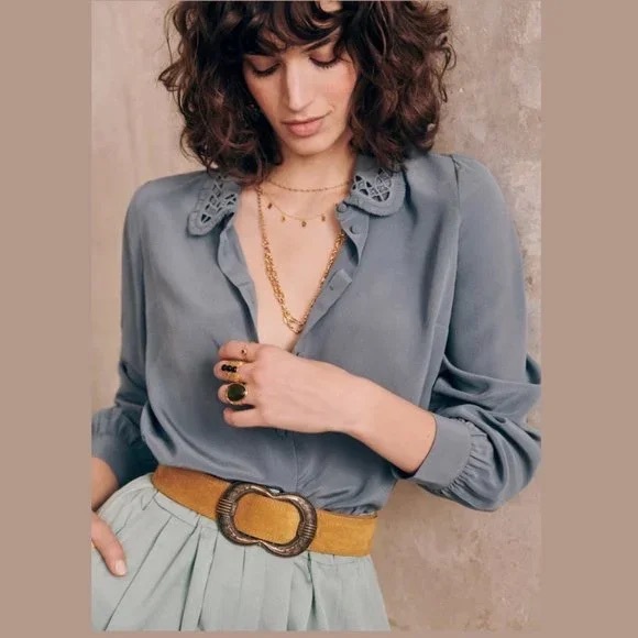 Sezane Tops - Sezane suzanne silk shirt